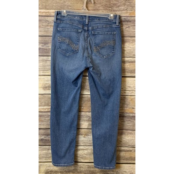 NYDJ Denim Cropped Jeans with Embroidered Pocket - Picture 3 of 5